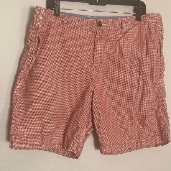 Life After Denim Men's Gingham Check Shorts Red White Plaid Sz Est L/XL - Picture 1 of 8
